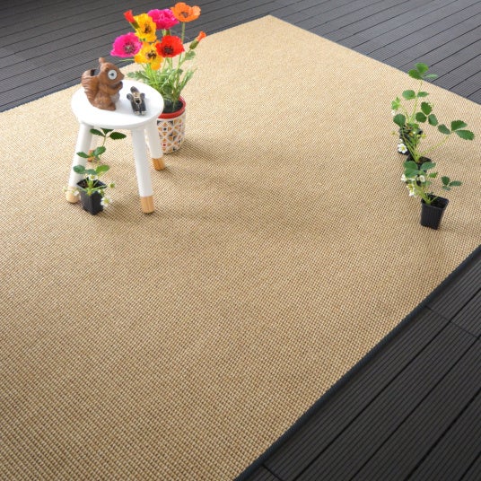 Lombok Rugs Tapis intérieur / extérieur - Lombok naturel - Galon anthracite - 200 x ...