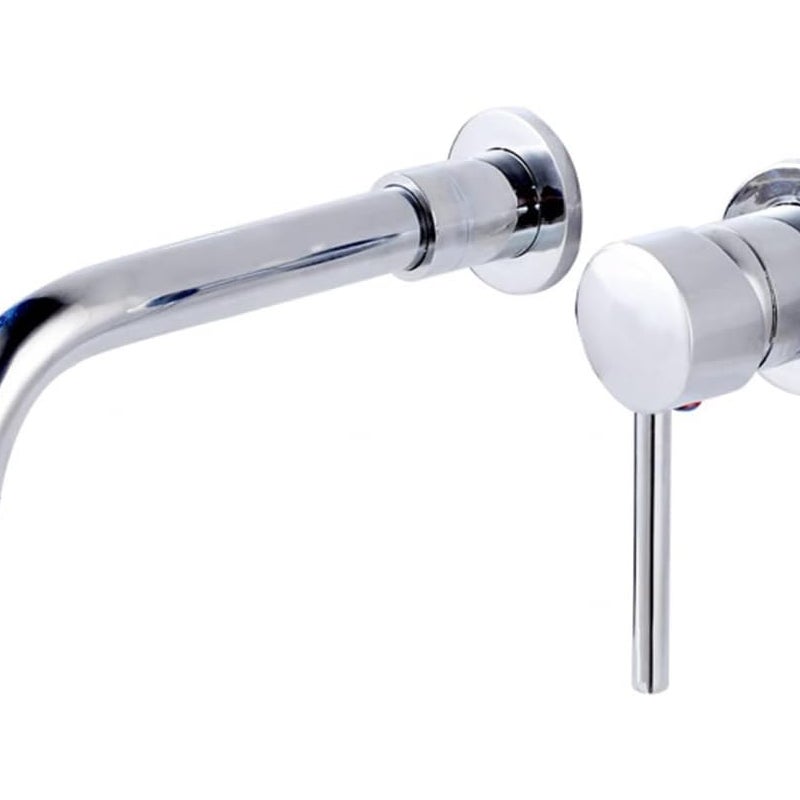 Bateria łazienkowa ścienna, jednouchwytowa, obrotowa wylewka 360 stopni, regulacja ciepłej i zimnej wody (chrom)