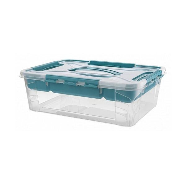 Bac de rangement transparent avec casiers 10 litres - Vert | Leroy Merlin