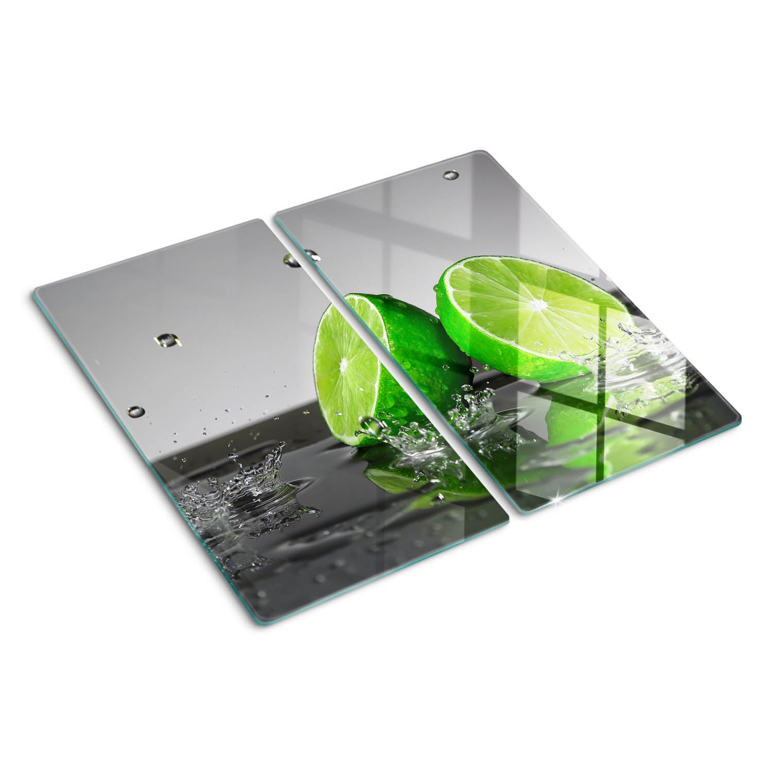 Szklana deska do krojenia Tulup Kształt prostokątny - 2x30x52 cm - Wapno w wodzie