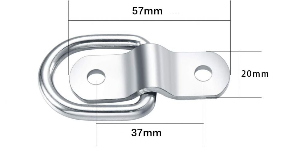 6 Anelli Di Ancoraggio A D | Acciaio Carbonio | Portata 1088kg | Per Rimorchio, Barche, Camion - Foto 4