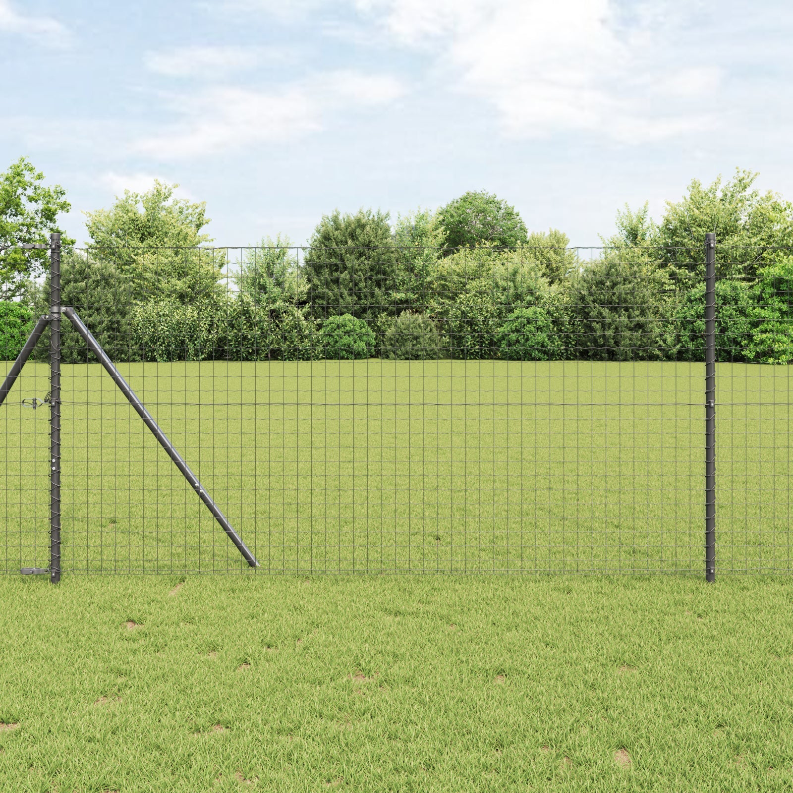 Ogrodzenie Euro Szary 1,2 x 25 m Żelazo pokryte PVC vidaXL