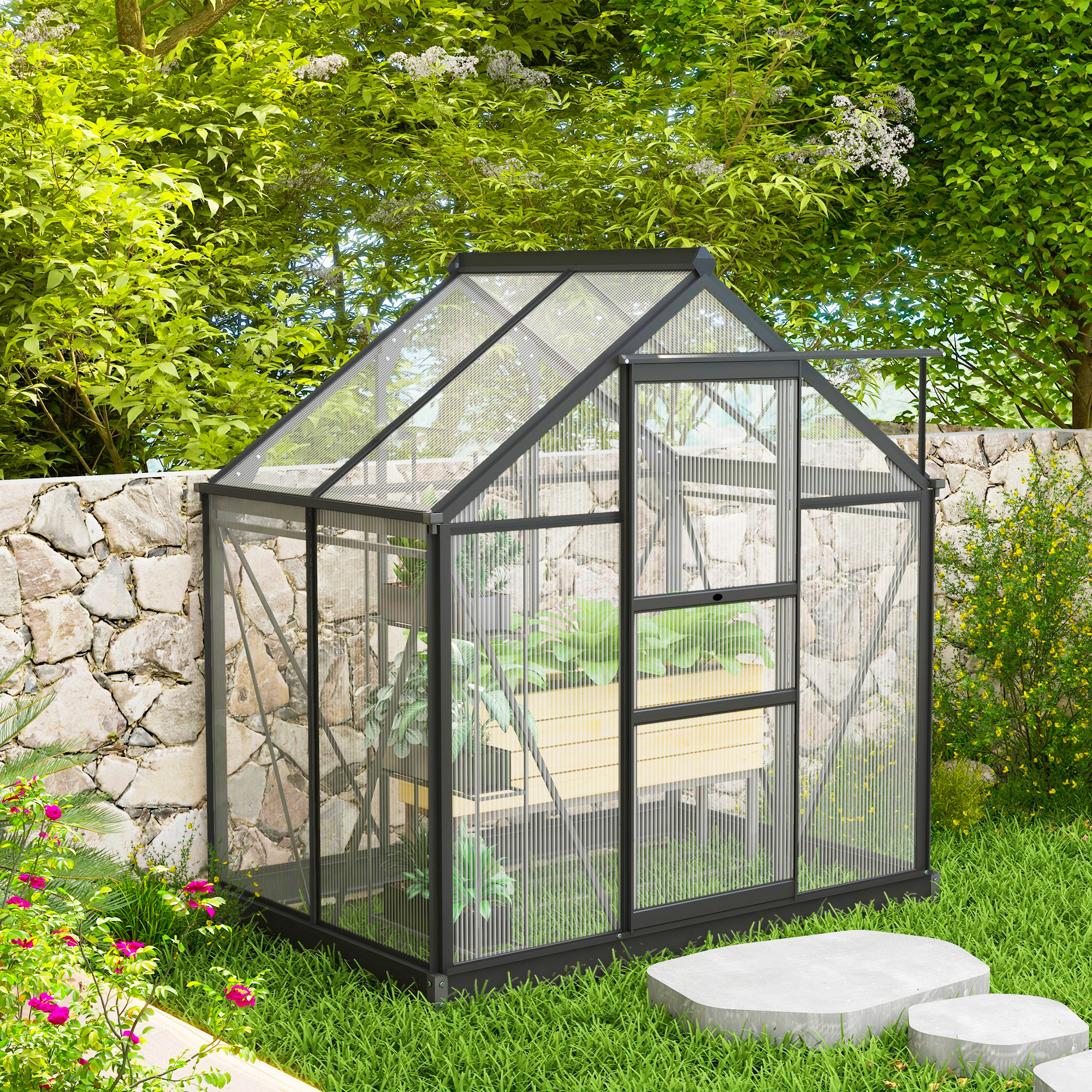 Serre de jardin polycarbonate Polycarbonate Outsunny - 8