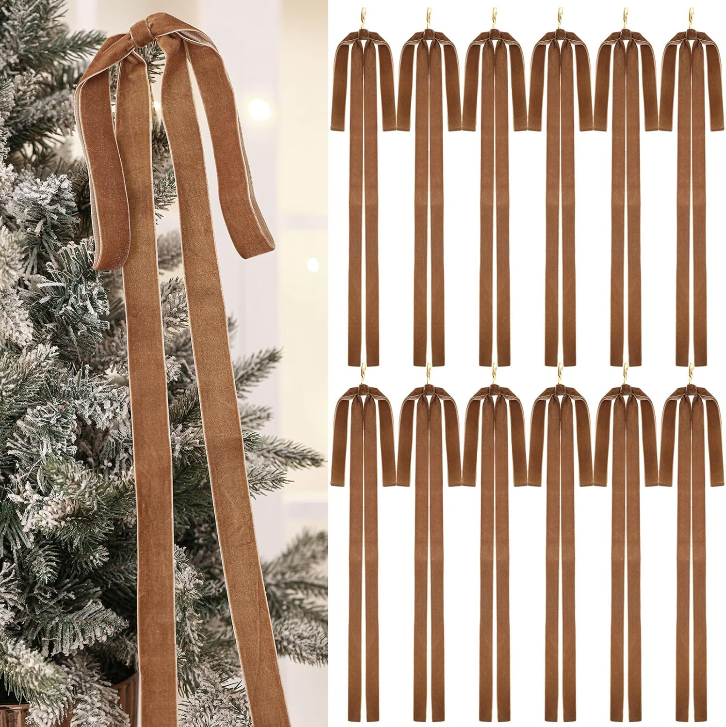 Fiocchi Di Velluto Marrone 12,7 Cm - 12 Pezzi: Eleganti Nastro Per Confezioni Regalo, Decorazioni Fai Da Te E Craft