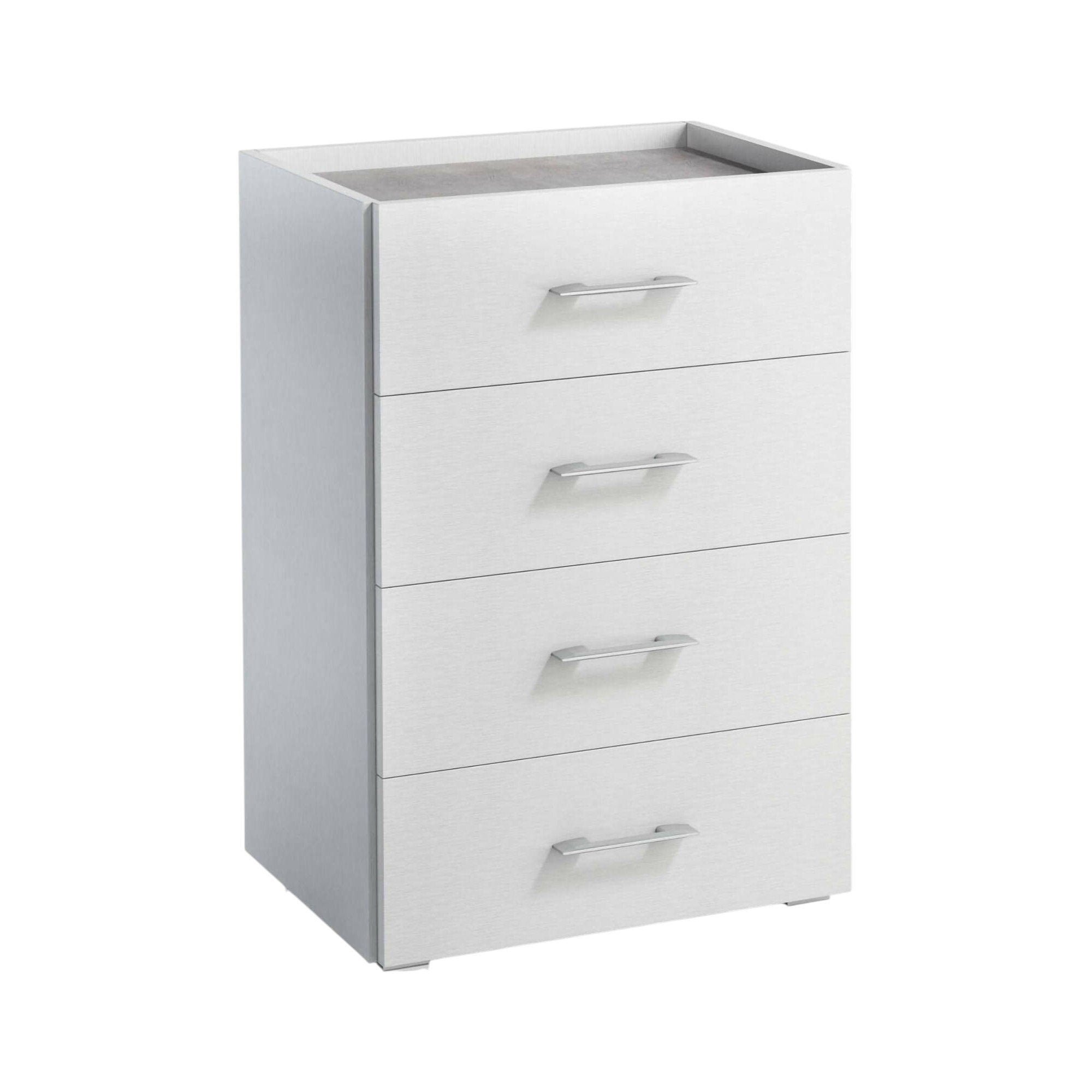 Cómoda Solano, Cómoda de 4 cajones para el dormitorio, Mueble multiusos  para oficina o estudio, 60x41h87 cm, Blanco | Leroy Merlin