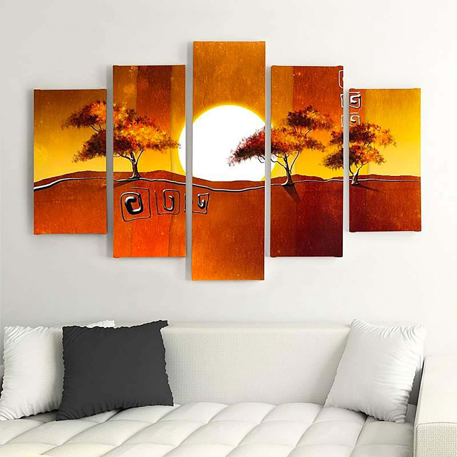 Tableau arbres au levier du soleil - 250 x 120 cm - 4