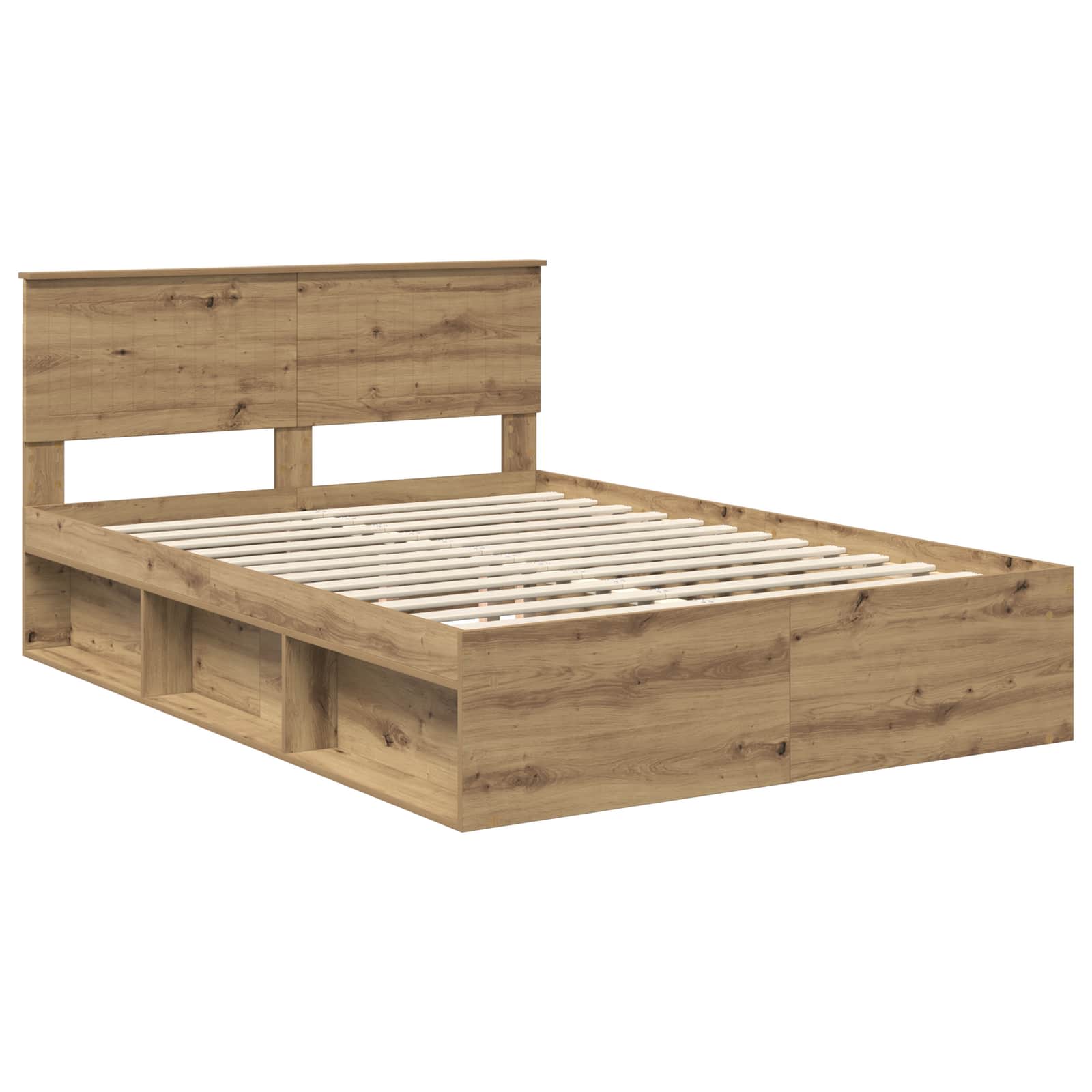Cadre de lit en pin massif pour la chambre, 135 × 190 cm - 4