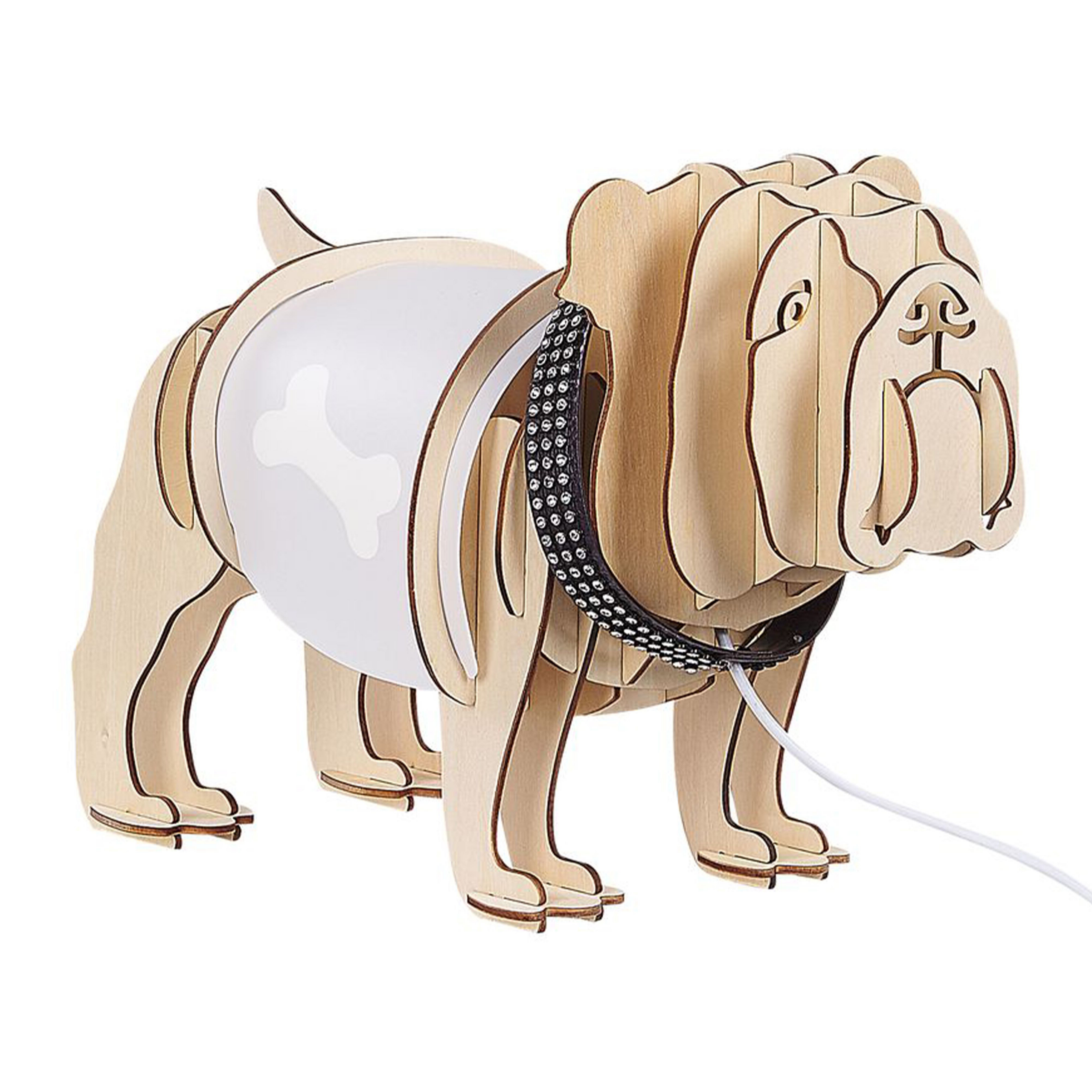 Beliani lámpara de mesa douce marrón claro