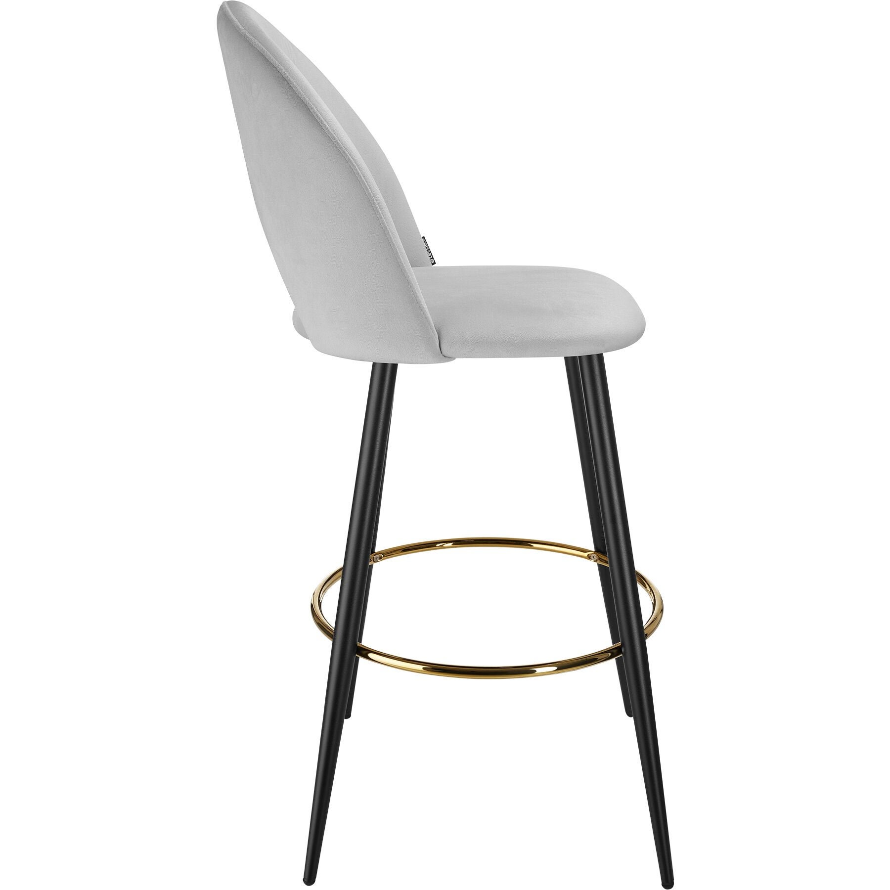 Lot de 2 chaises de bistrot en polyester et acier à l'aspect velours rembourré avec repose-pieds TECTAKE - 3