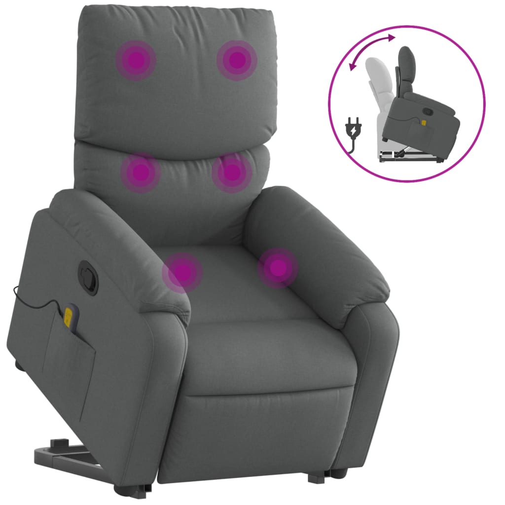 Fauteuil De Massage,Fauteuil De Salon,Chaise De Massage Inclinable Electrique Rouge Bordeaux Tissu Cds54347 91139049