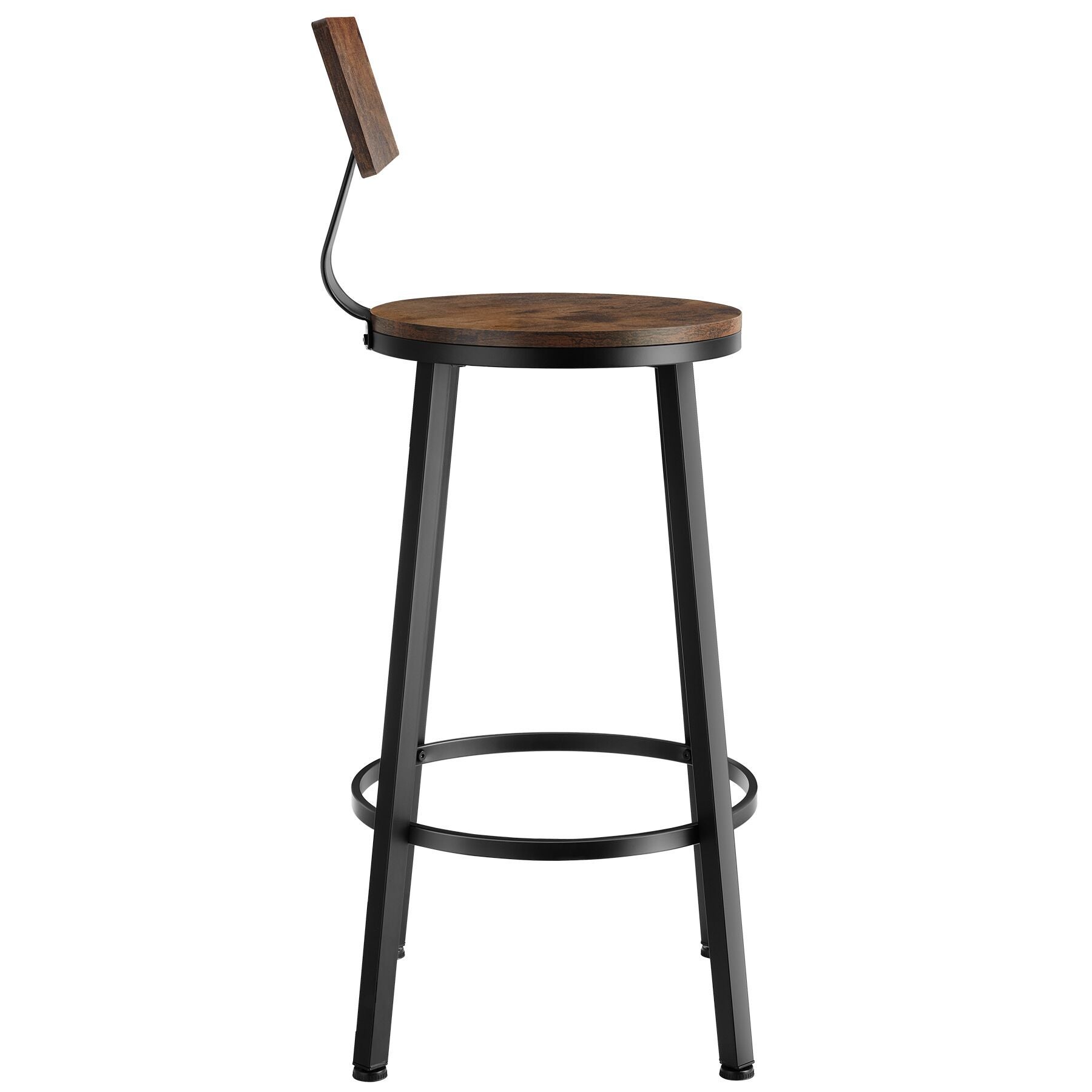 Tectake 2 tabourets de bar Poole - Bois foncé industriel, rustique - 3