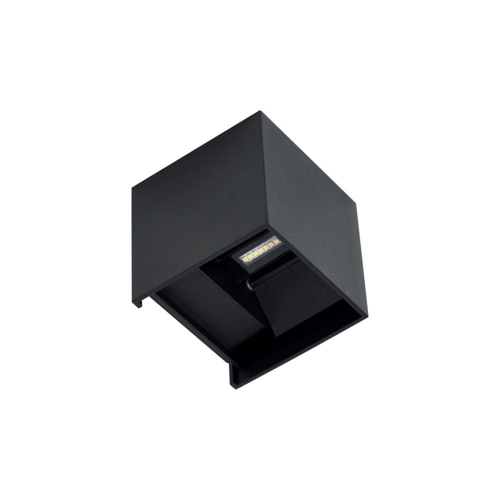 Czarna lampa ścienna LED IP54 6,8W z regulowanymi żebrami 4000k