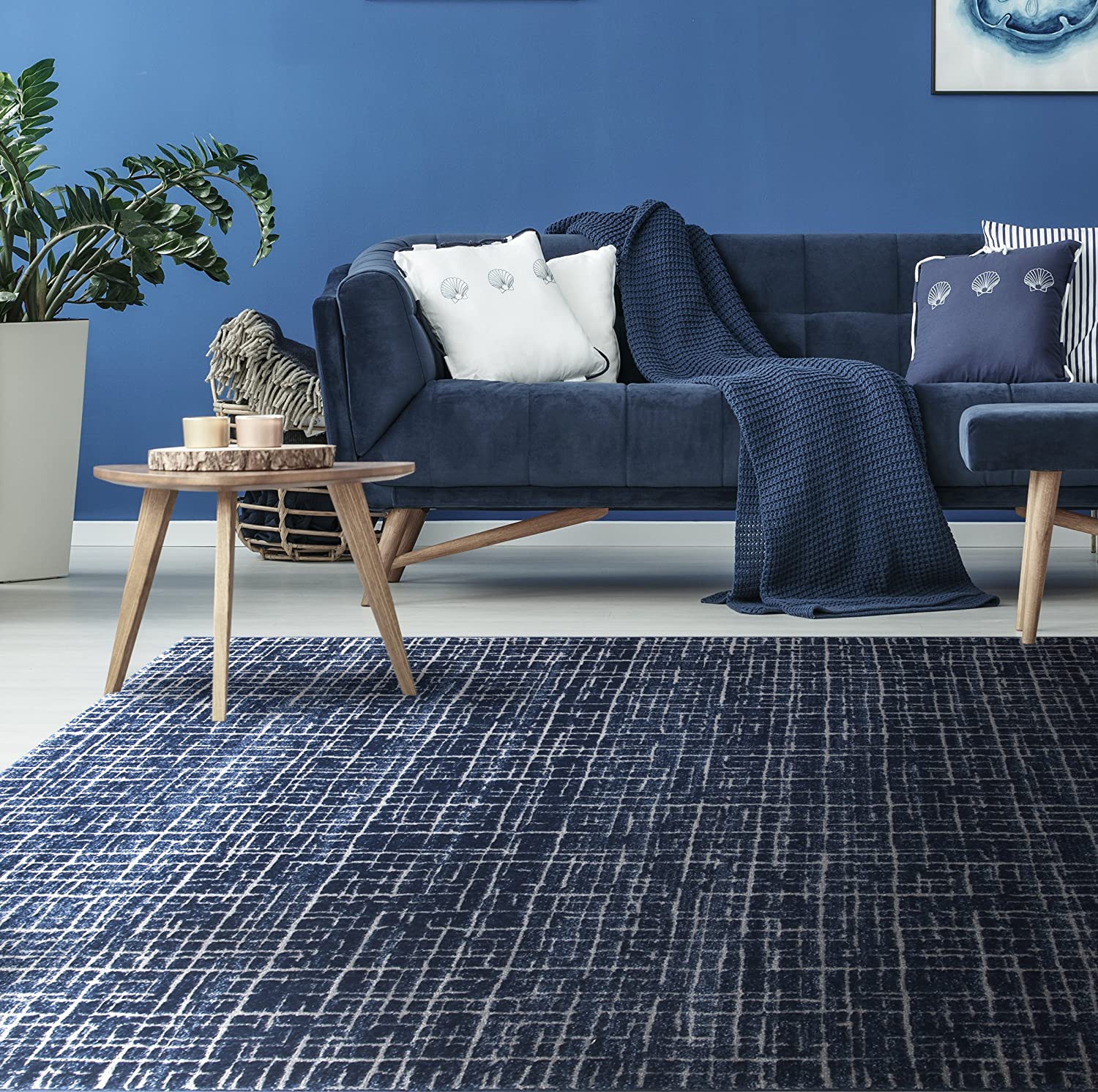 Denver Blue | 133 x 190 cm | Dywany dekoracyjne | Nowoczesny dywan designerski | Salon, pokój wypoczynkowy, sypialnia