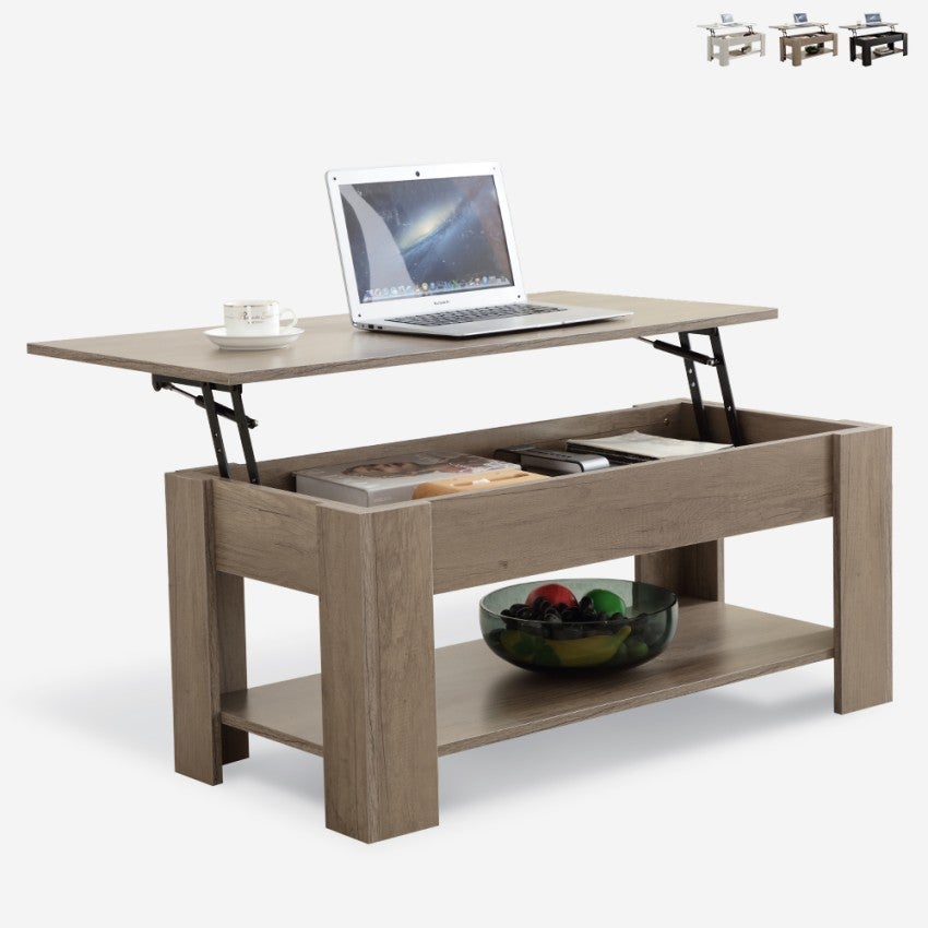 Tavolino Da Salotto VidaXL Con Luci LED — 50x50x40 Cm, Rovere Sonoma, Gambe Metallo, Peso Max 60 Kg