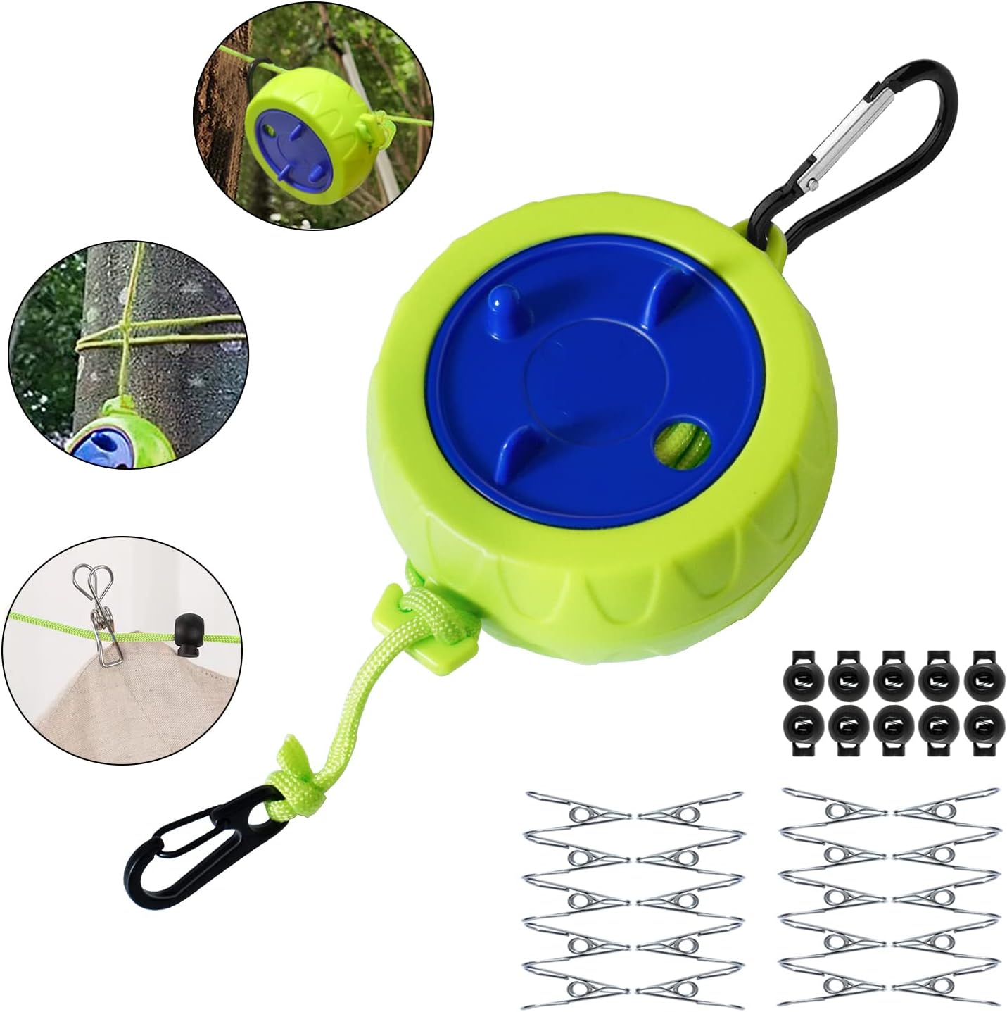 10-metrowa przenośna linka do suszenia ubrań, zapobiegająca plątaniu się, rozciągliwa, do suszarki, łazienki, na kemping, na zewnątrz, do ogrodu.