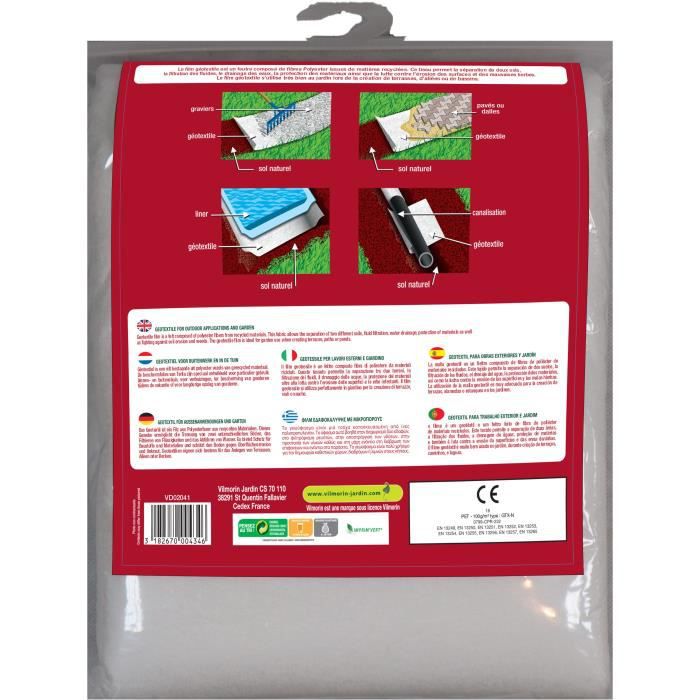 Géotextile Recyclé Travaux Extérieurs - 100 g/m² -1 m x 10 m - Blanc - 3