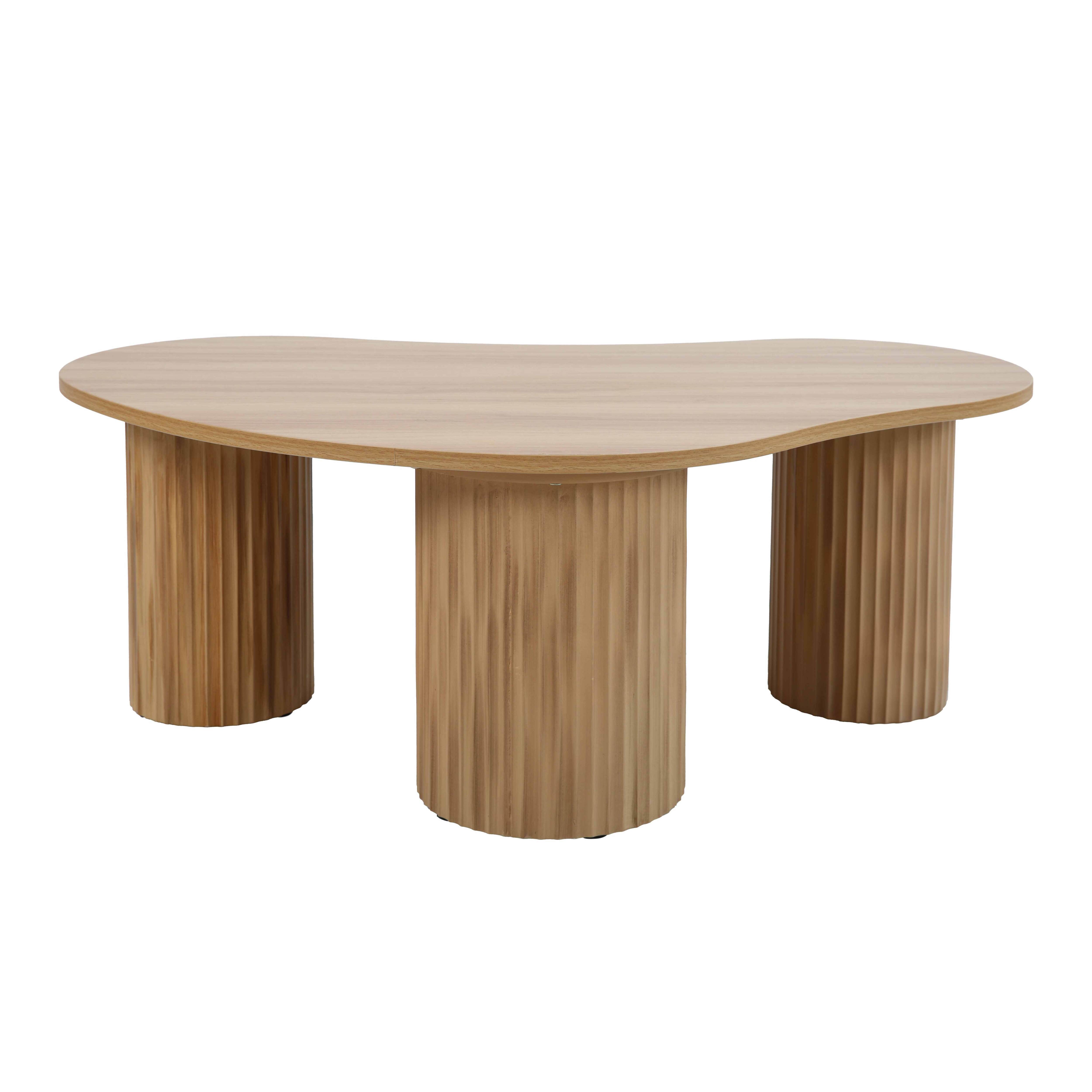 Table basse en MDF décor mélaminé beige - 5