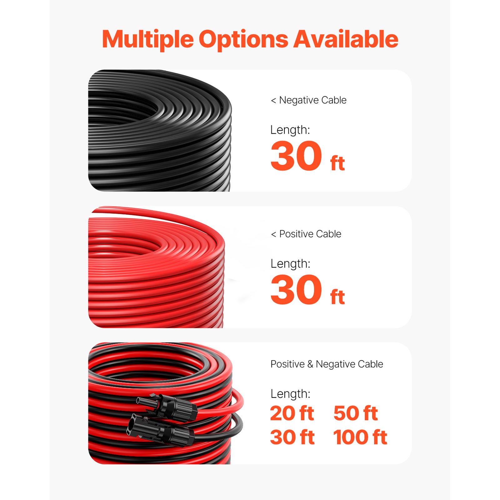 Câble extension SucceBuy 9,14 m,10 AWG,connecteurs mâle/femelle,1500 V CC,IP67,pour panneaux,lot de 2 - 9