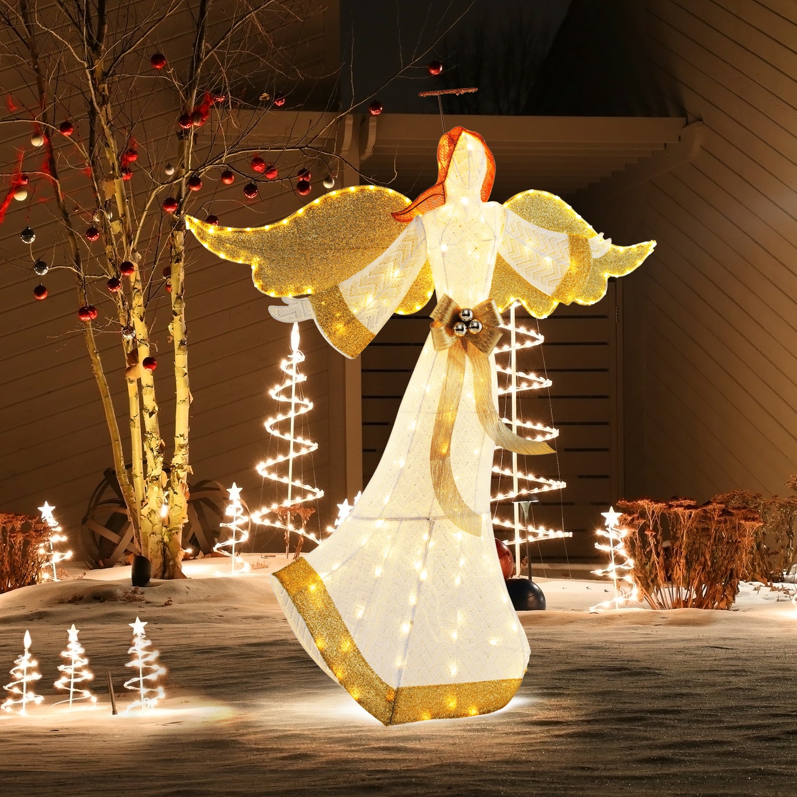 Crèche De Noël Extérieure En Métal Noir - Décoration De Jardin Résistante Aux Intempéries, 40x23 Cm
