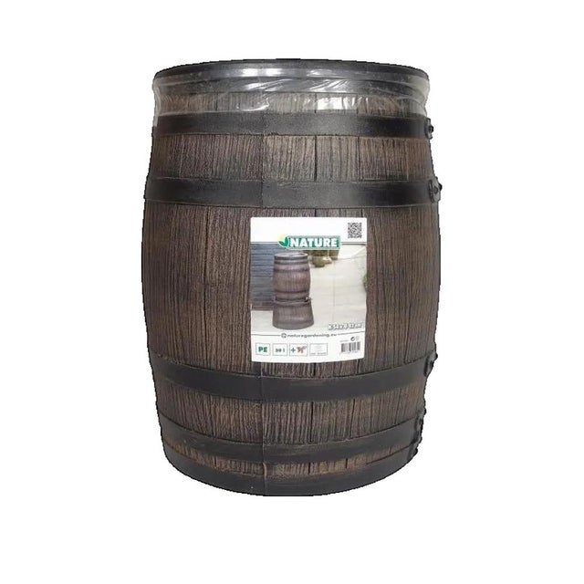 Barril p/ água da chuva aspeto madeira 50 L 38x49,5 cm castanho Nature