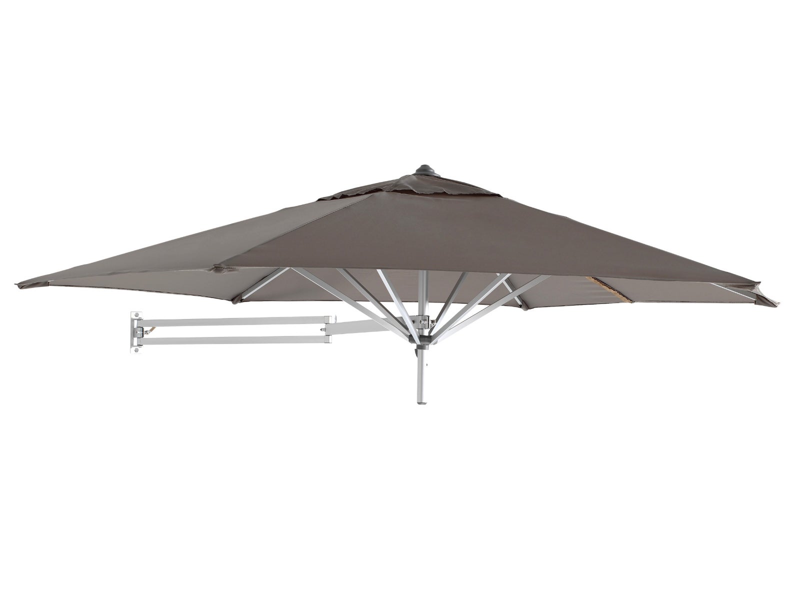 Parasol Mural Aluminium, Hexagonal 250 cm, Taupe - 2