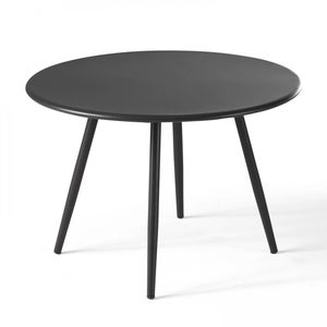 Mesa De Centro Utah 04 De Cerámica Gris Antracita - 120x60x45 Cm, Base Cruzada De Metal Negro