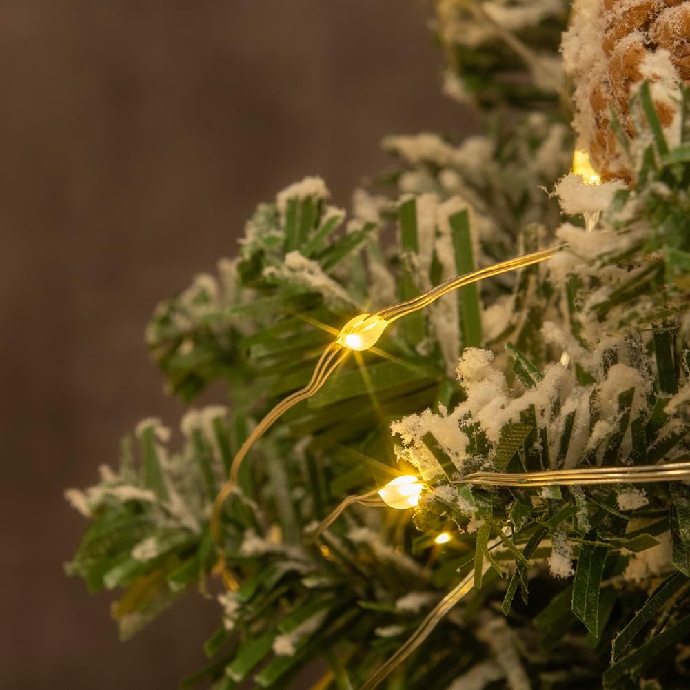 Guirlande lumineuse 100 m 1000 LED Fil de cuivre argenté Étanche Intérieur/Extérieur avec télécommande, Lumière blanche chaude. - 4