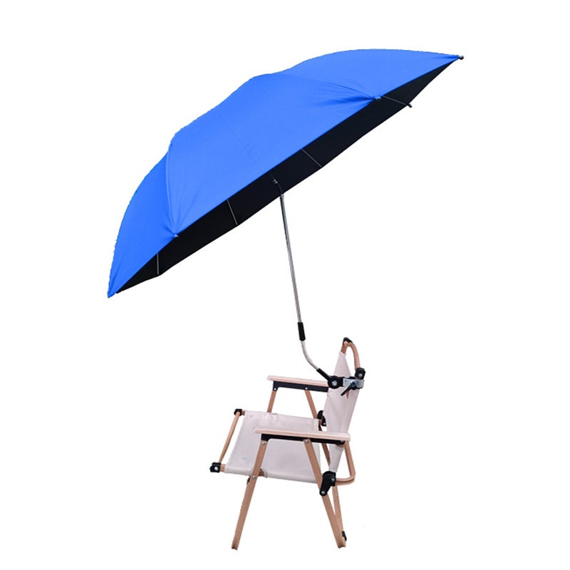Parasol chroniący przed słońcem o średnicy 23 cali, parasol plażowy z uniwersalnym klipsem, UPF 50+, 1 sztuka, niebieski
