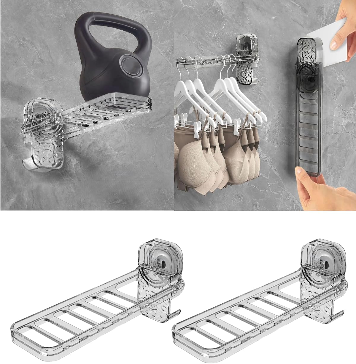 Zestaw 2 składanych i przenośnych naściennych suszarek do ubrań do podróży, hoteli i łazienek