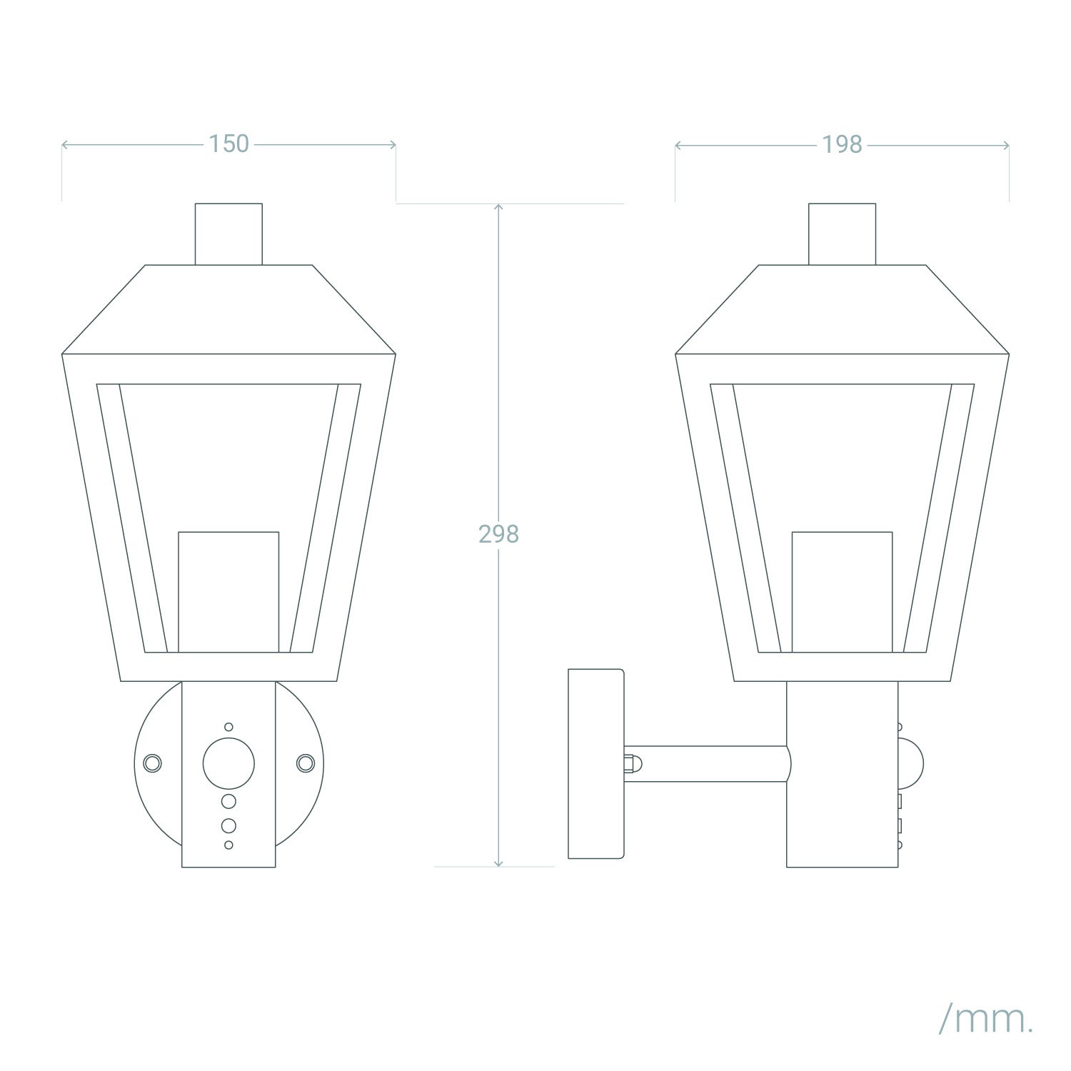 Lampe Murale Extérieure Aluminium avec Détecteur de Mouvement Mukom Noir - 5