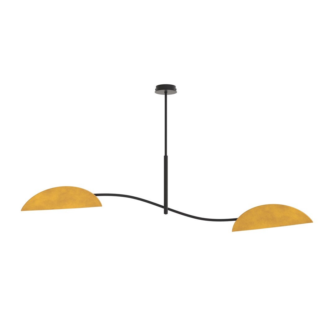 Lampa wisząca LOTUS czarno-pomarańczowa 2xE14x15W tkanina wym:54x105x18cm IP20 Emibig