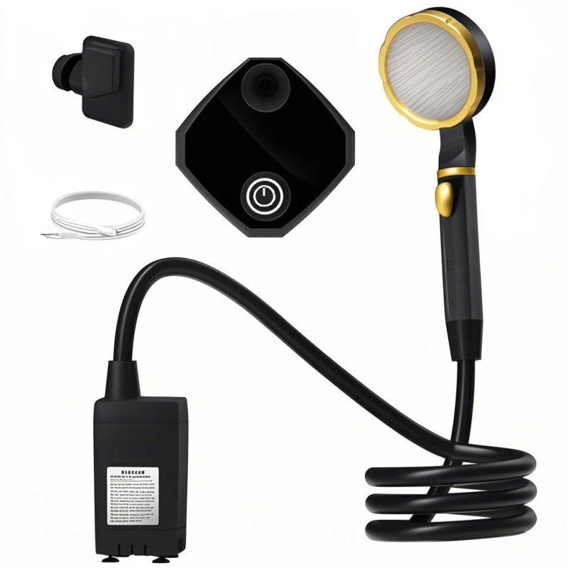 Douche Camping Portable AUTOPkio 6000mAh - Pompe Rechargeable Avec Affichage Numérique, Idéale Randonnée Plage Voiture