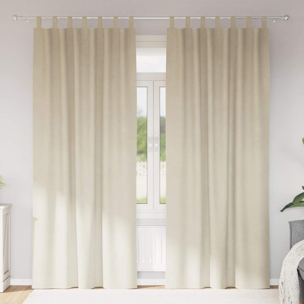 Zasłony zaciemniające 2 pcs Kremowy 140 x 225 cm Aksamit vidaXL