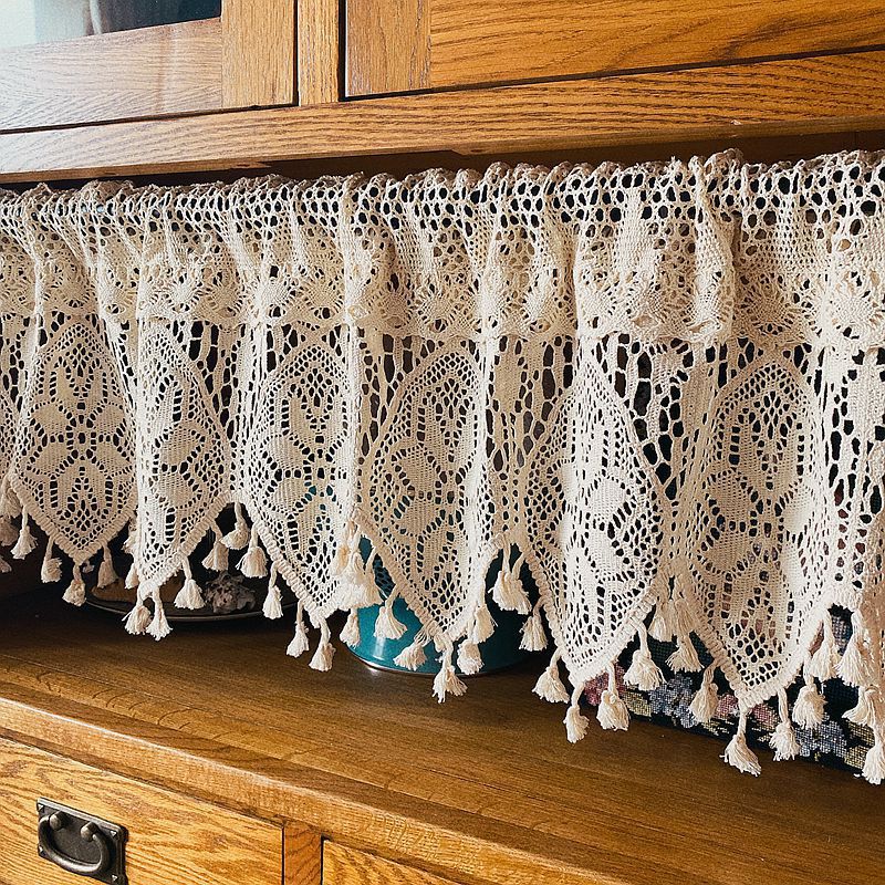 Rideau Dentelle Noire 39x41 Pouces - Valance Gothique Vintage Florale Halloween
