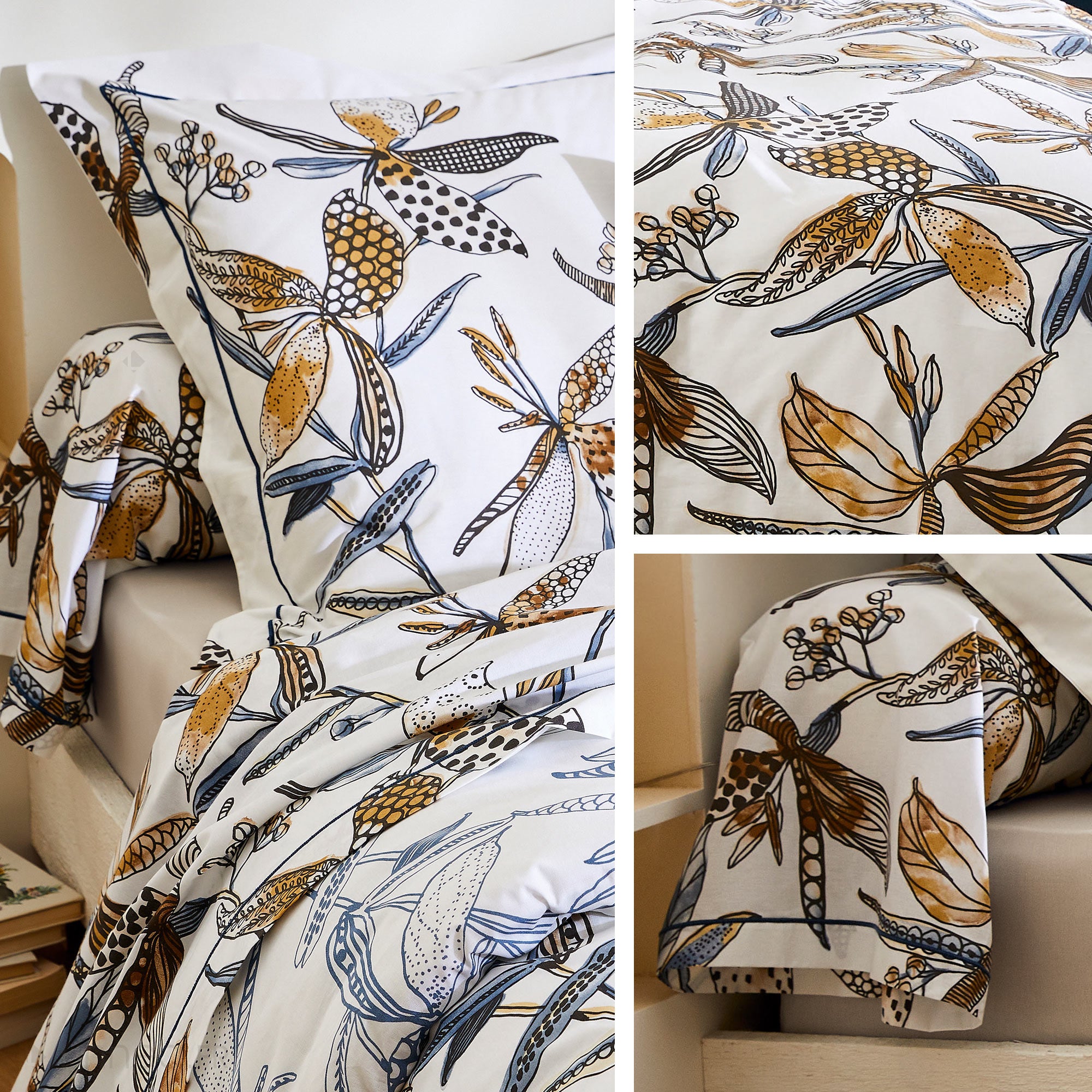 Taie d'oreiller 70x50 cm en coton PÉNÉLOPE beige Silice - 5