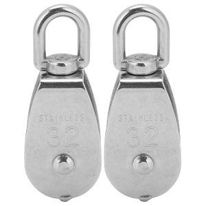4PCS Poulie De Levage M15 Acier Inoxydable 304 - Pivotante 360° Pour Câble 6mm - Charge 35kg
