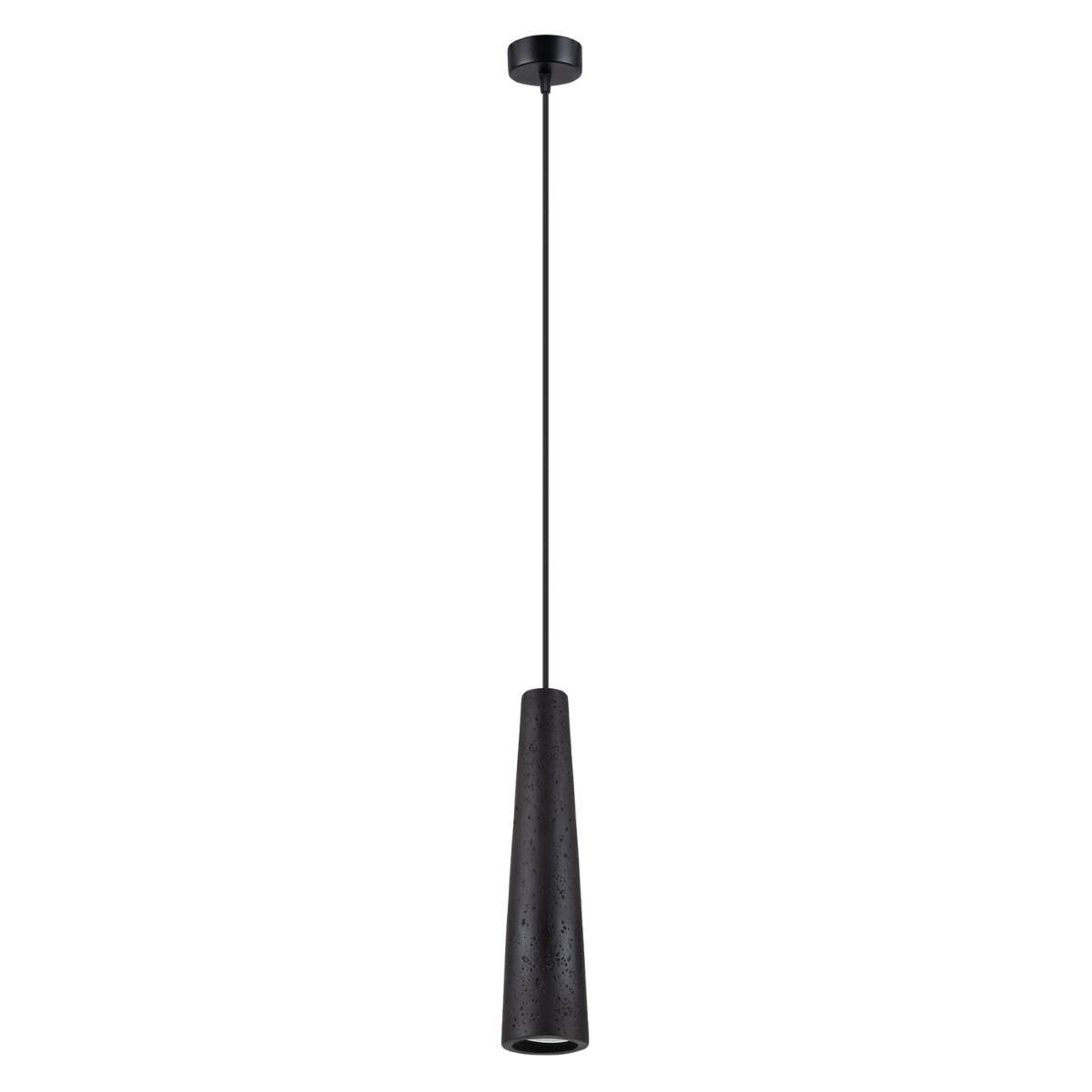 Lampa wisząca Electra czarna 1xGU10x10W industrialna wym: 125 x 8 x 8 cm beton architektoniczny Sollux Lighting