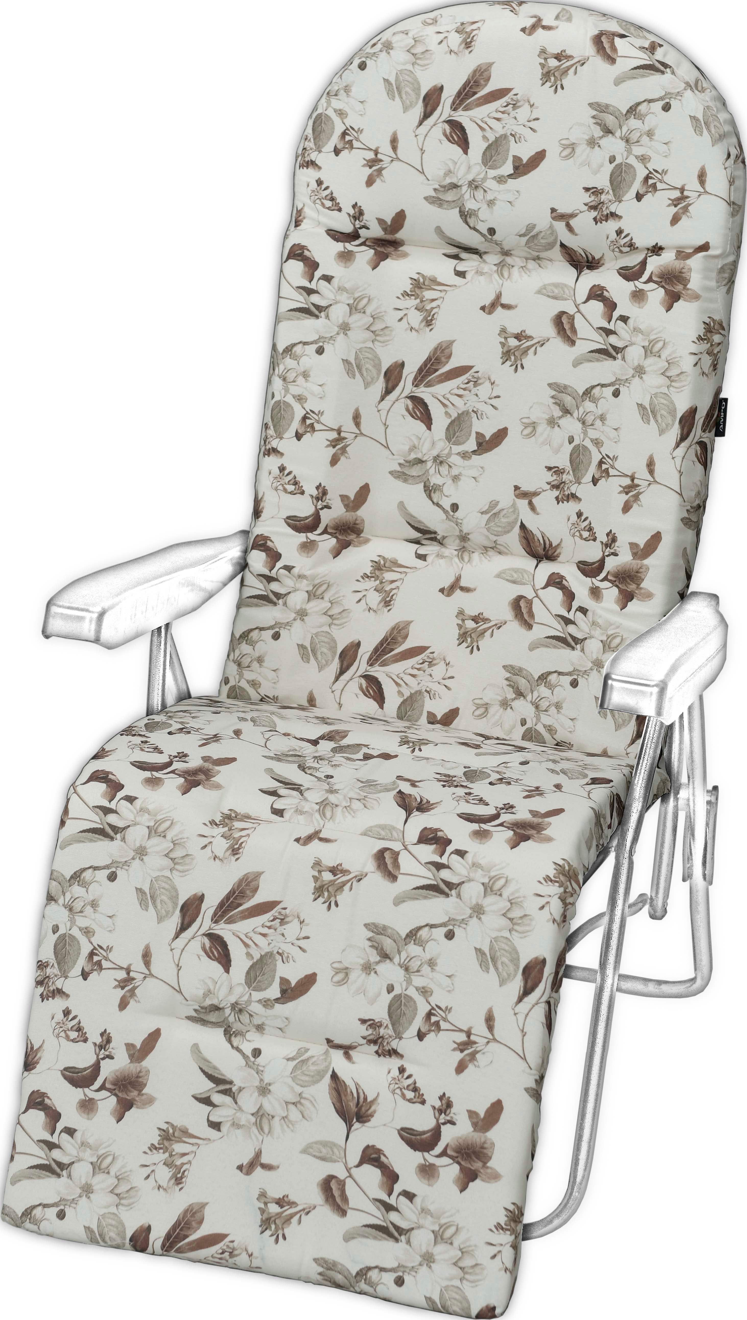 Poduszka na leżak ogrodowy z podnóżkiem AMPO beżowy brązowy 1 szt.