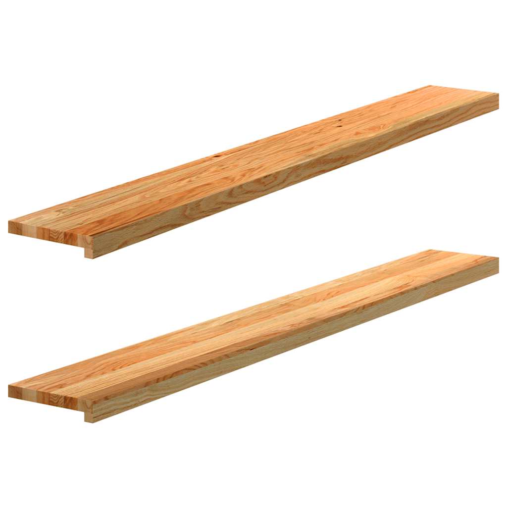 Alféizares de ventana 2 piezas de madera maciza de roble marrón claro