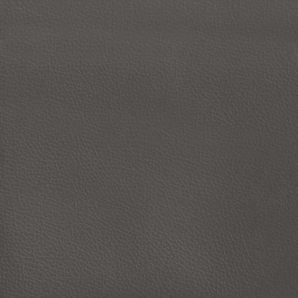 Cadre de lit à lattes en similicuir gris pour la chambre, 100 × 200 cm - 8