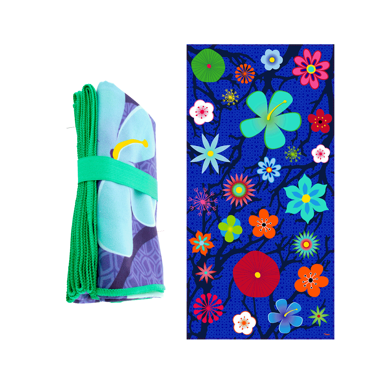 Serviette Microfibre Pylones XL 110x180 Cm – Léger, Absorbant, Séchage Rapide – Pour Sport, Plage, Piscine – Bleu Palette - 2
