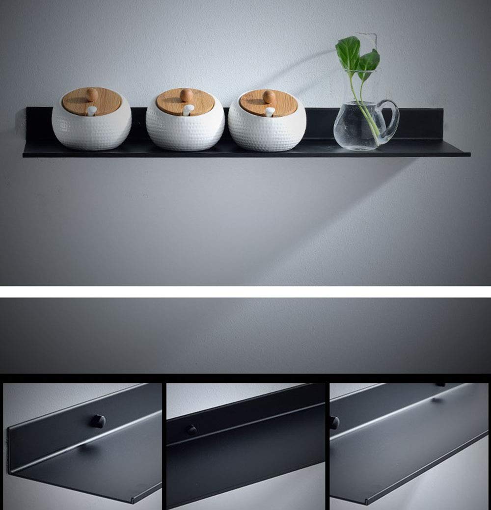 AJINGELA Scaffali galleggianti in metallo da parete, colore nero, montaggio a parete, salvaspazio, antiruggine, extra forti, mensole galleggianti (30 - 3