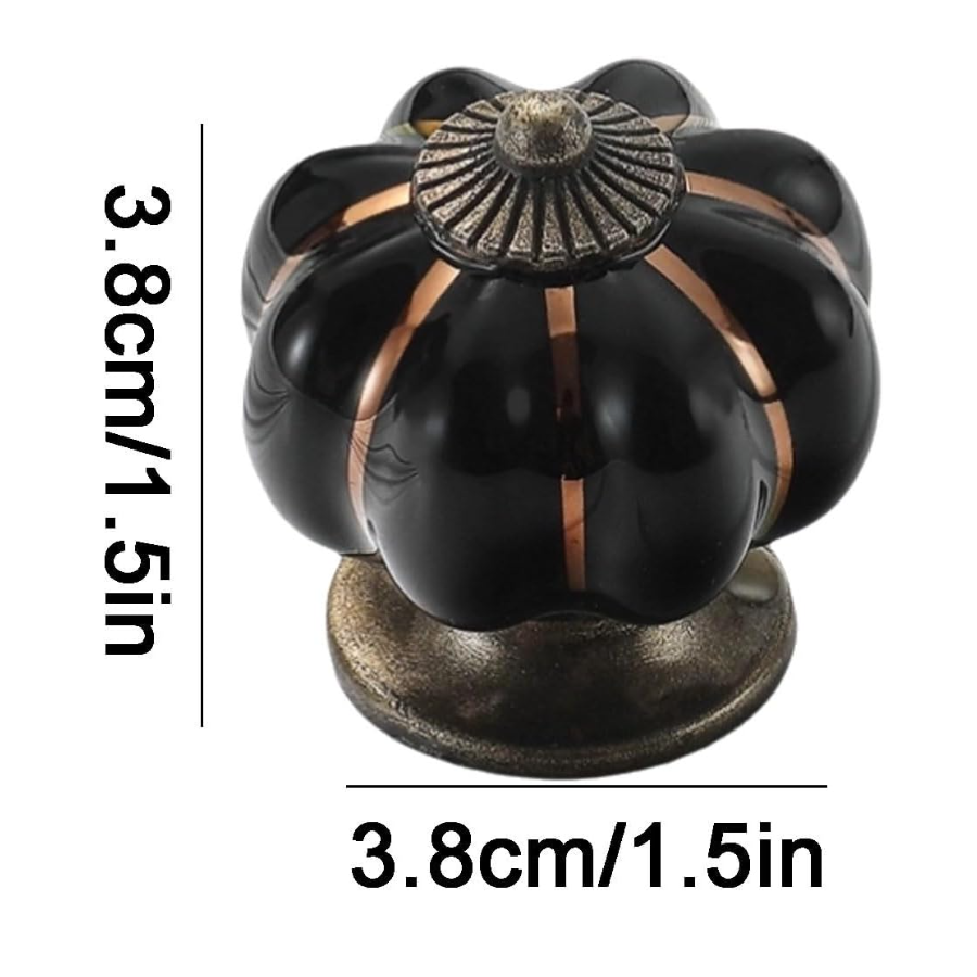 Lot De 10 Boutons De Tiroir En Céramique Noir – 32x24mm, Forme Originale