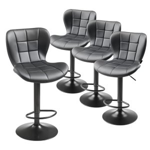Tabourets De Bar, Lot De 4, Siège Pivotant à Hauteur Réglable, Avec