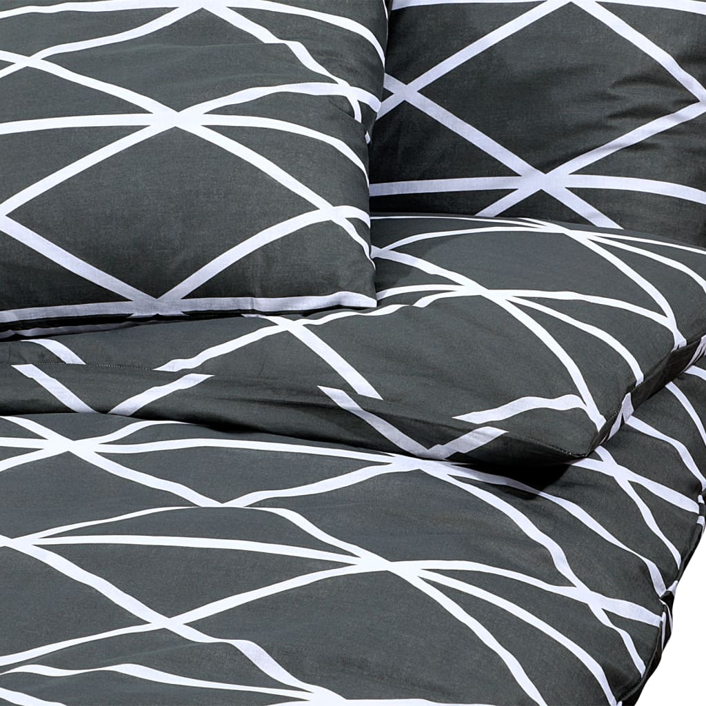 Conjunto de capa de edredão 220x240 cm algodão cinza vidaXL - 4