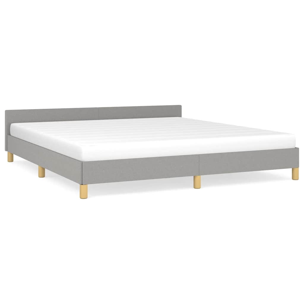 Cadre de lit sans matelas gris clair 180 x 200 cm en tissu - 2