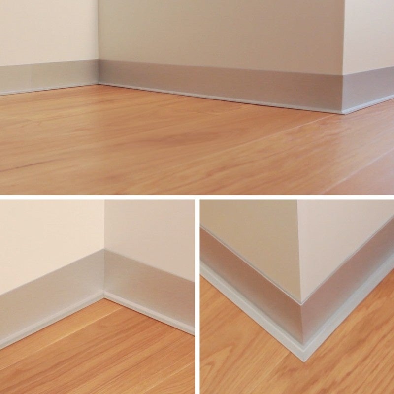 10 Plinthes PVC adhésives décoratives pour sol - 100x8 cm (10m) Teinte Dorée - Laiton Martelé - 6