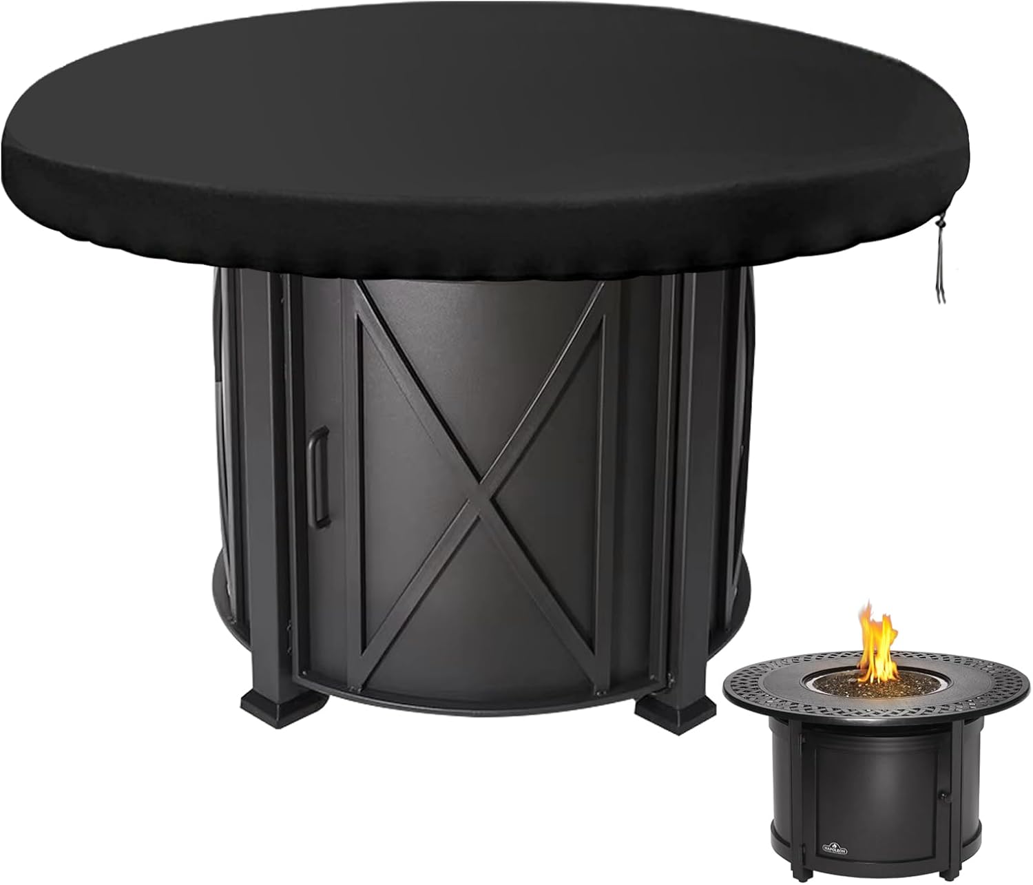 Pokrowiec ochronny na palenisko, 420D, okrągły pokrowiec na palenisko, 100 cm, odporny na promieniowanie UV, wodoodporny, do użytku na zewnątrz, czar