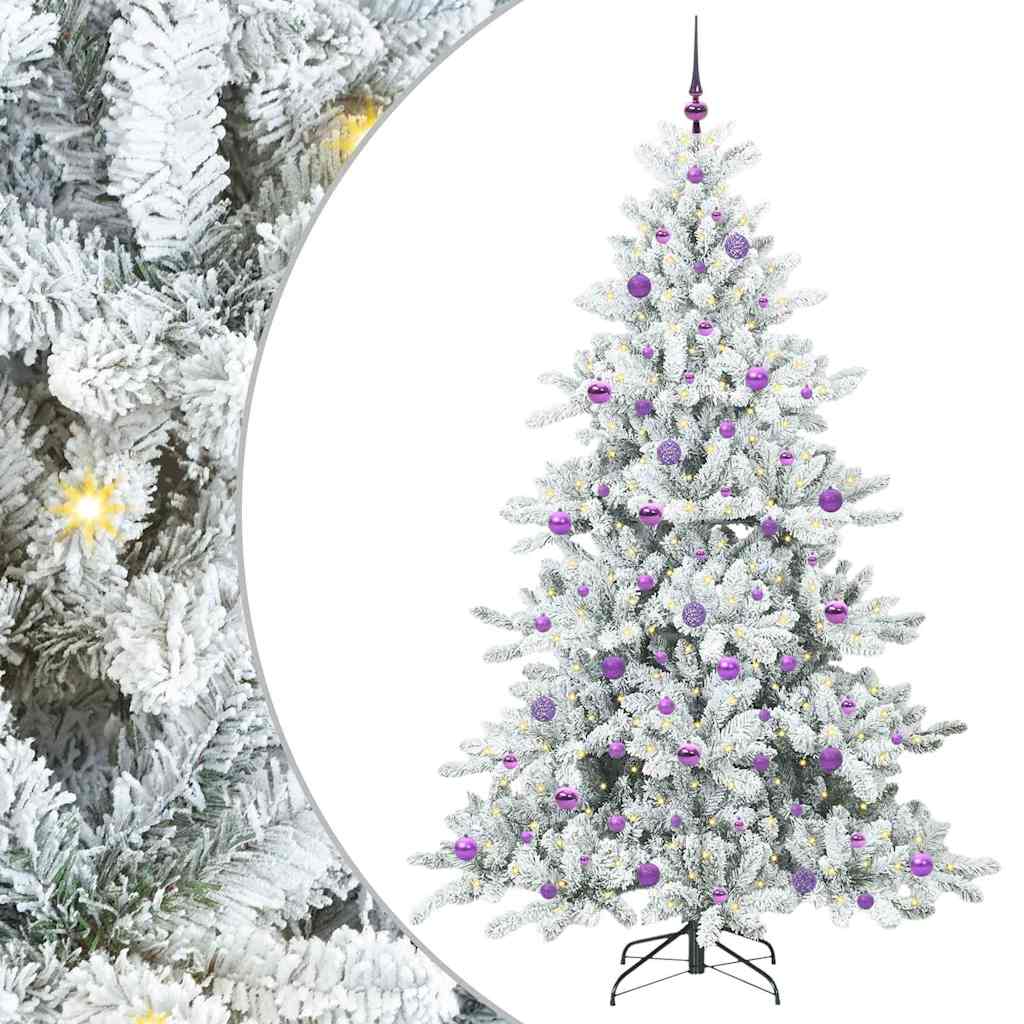 Sztuczna choinka z zawiasami z 300 diodami LED 210 cm PVC