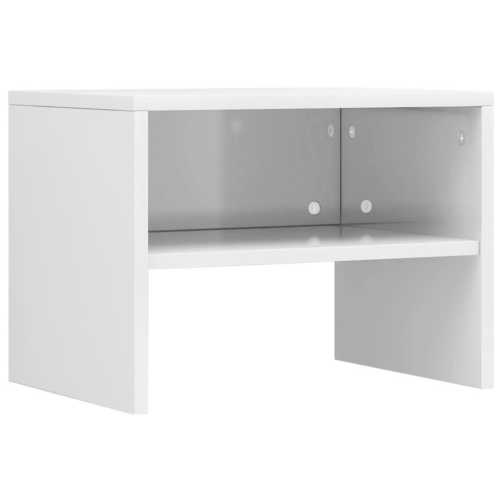 vidaXL Mesita de noche madera contrachapada blanco brillo 40x30x30cm - 2